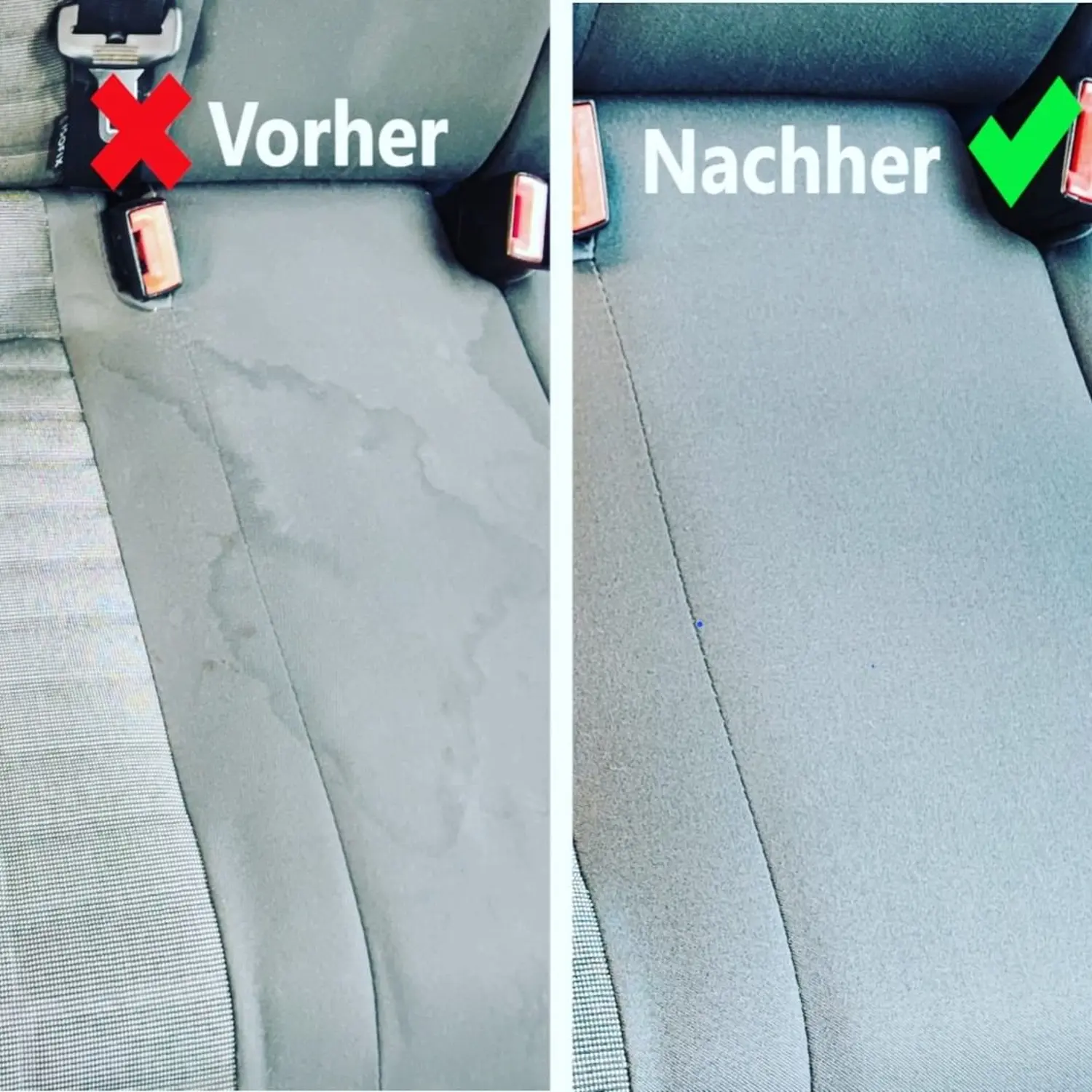 Vorher Nachher Bild Autositzreinigung